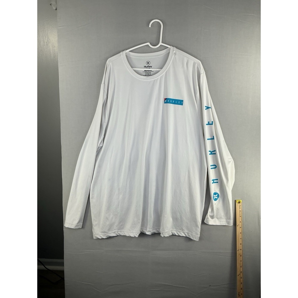 Hurley‎ Long Sleeve Performance Shirt White XXL Logo Graphic Surf Tee
